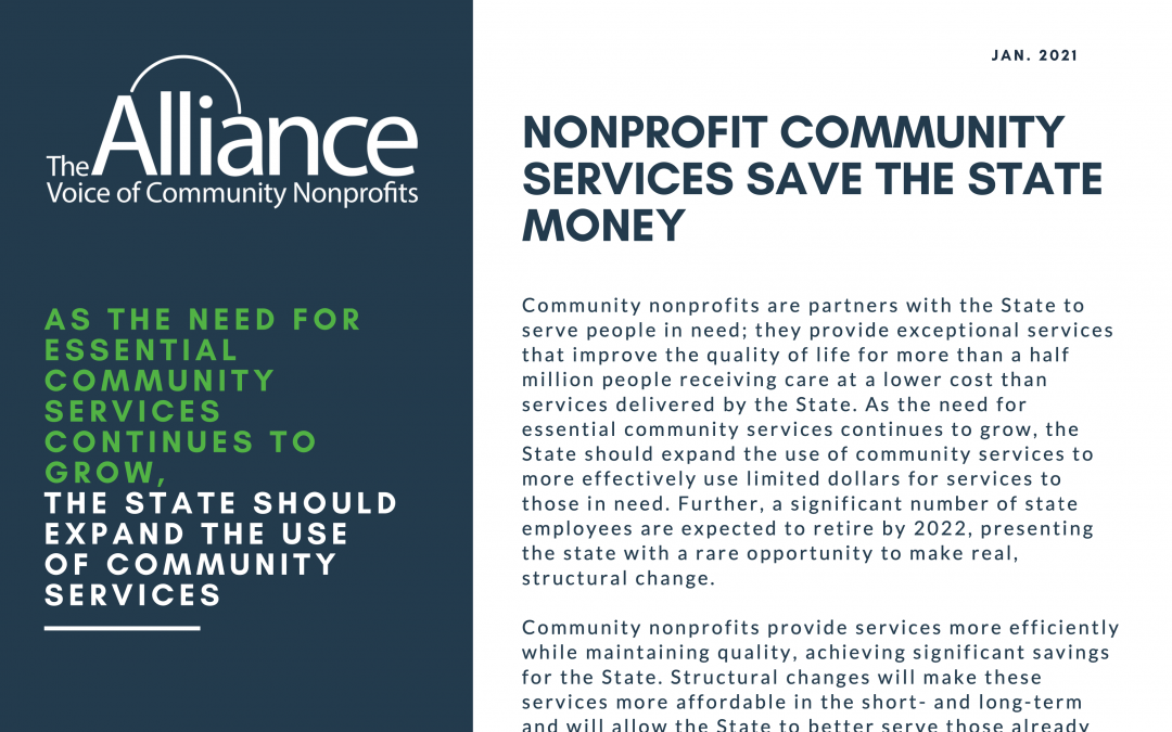 Nonprofit Community Services Save the State Money